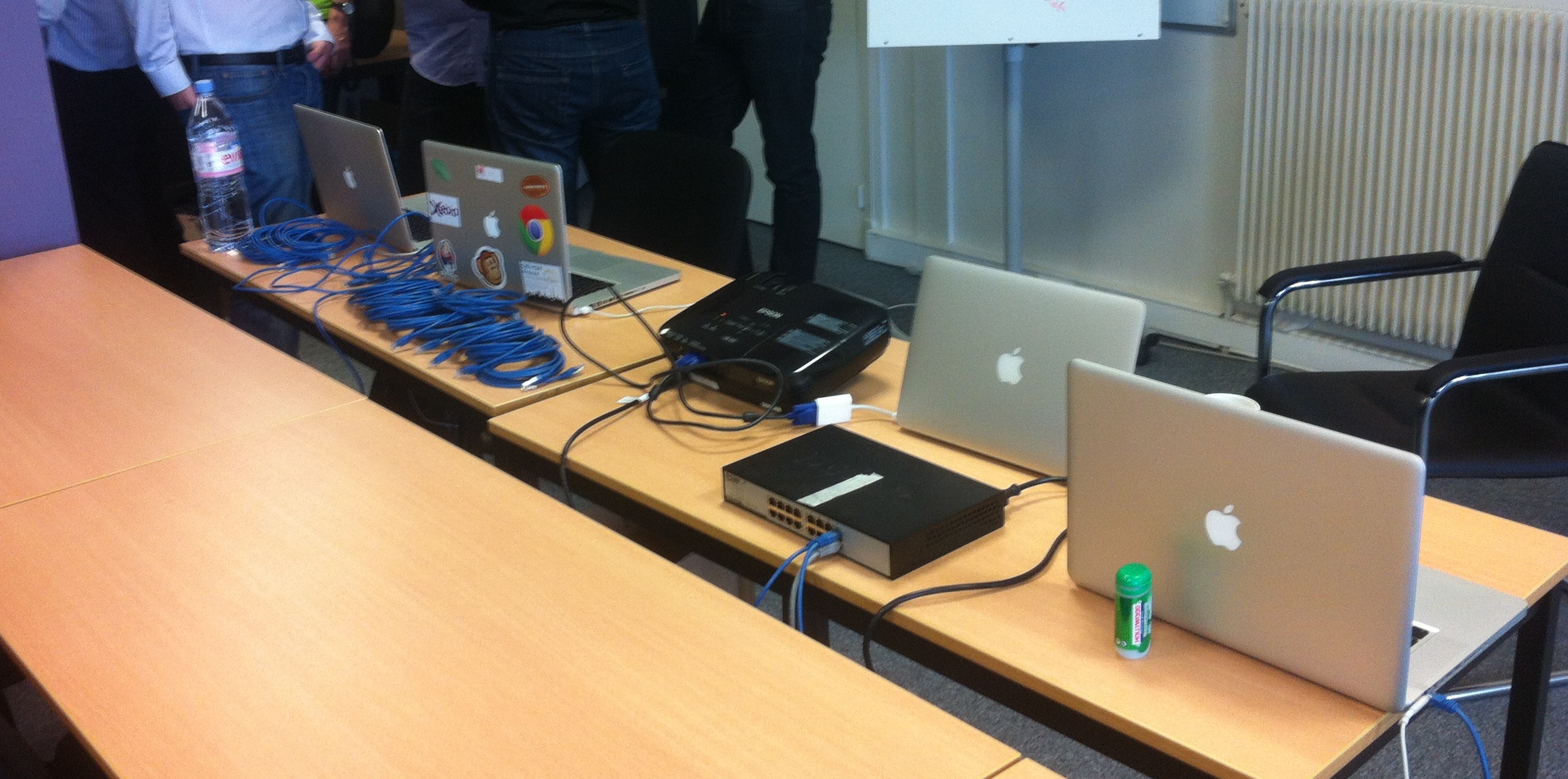 L’infrastructure réseau filaire mise en place avec un switch.